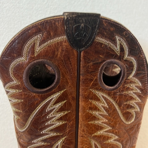 ARIAT Men's 10.5  Brown Leather Heritage Roughstock Western Cowboy Boots Pull On - Picture 4 of 12